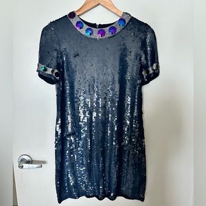 French connection blue sequin dress